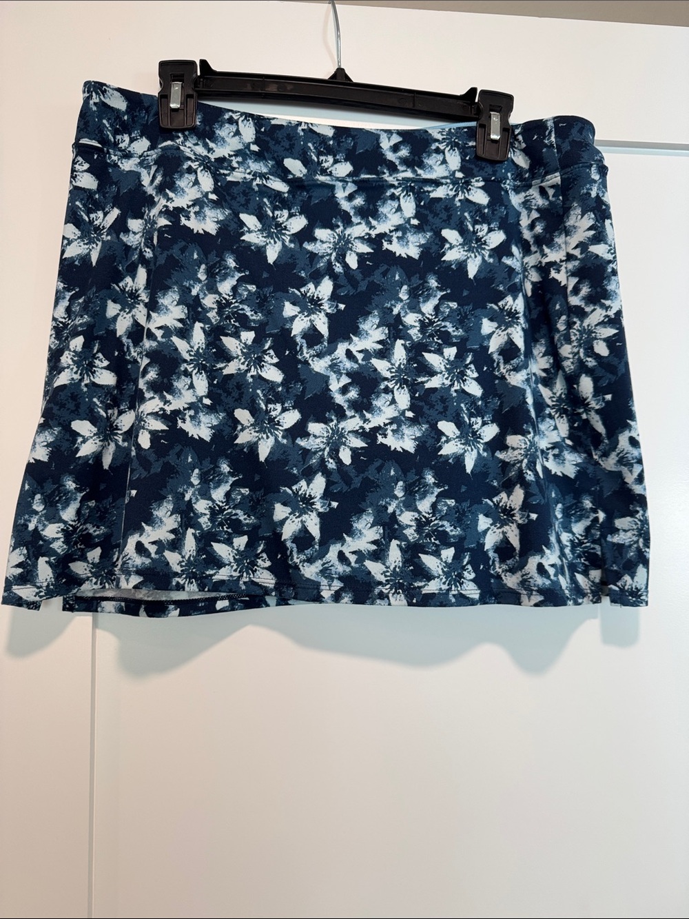 Floral Print Navy Blue A-Line Women's Skort